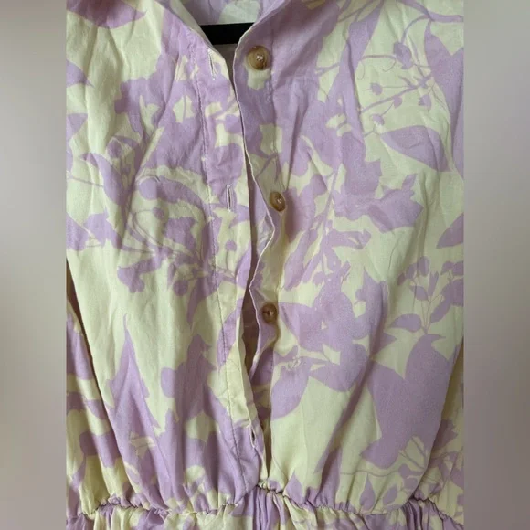 Kariella Cute Floral Preppy Spring Collared Button Up 100% Cotton Dress - Picture 4 of 12